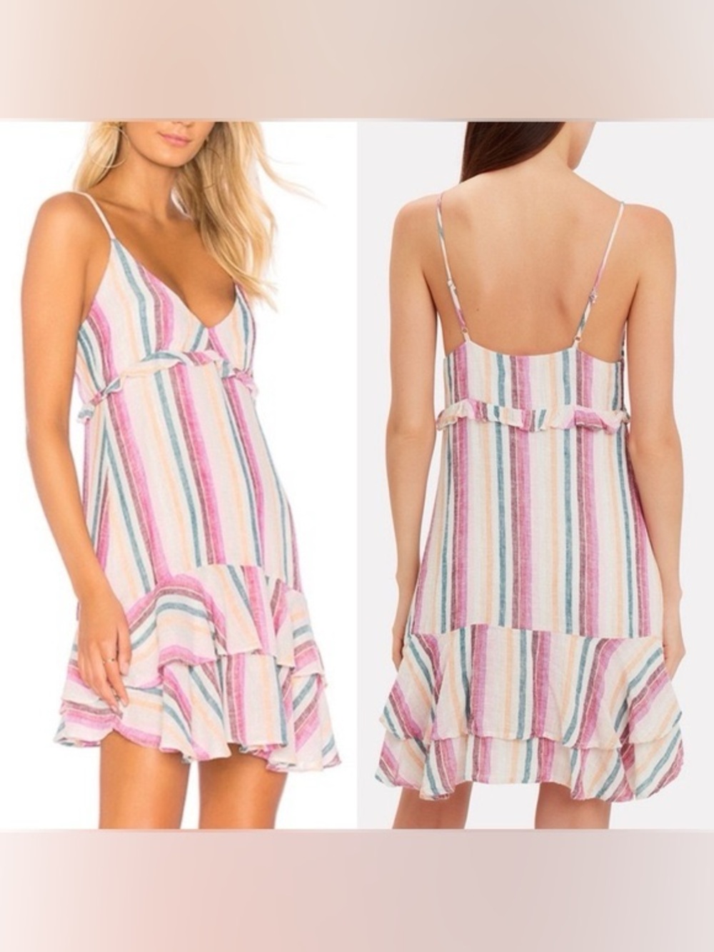 Rails Martina Striped Linen Blend Dress in the "Avila Stripe" multicolor pattern